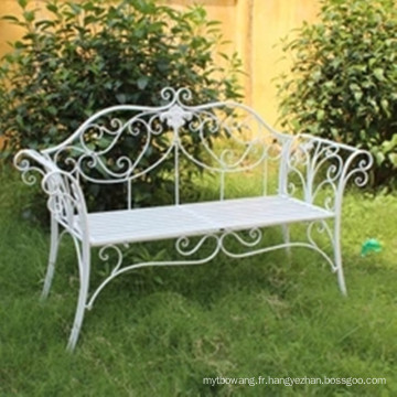 Hot Sale Folding White Wrought Iron Garden Bench